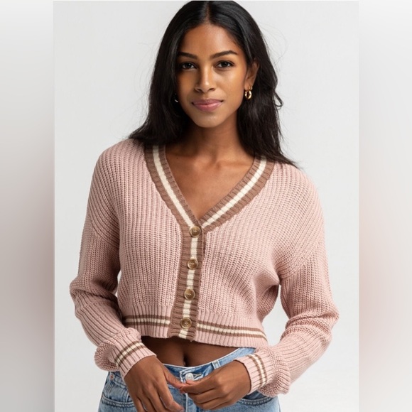 Full Tilt varsity cropped cardigan - Picture 1 of 5